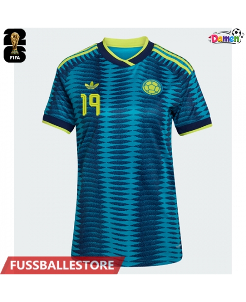 Günstige Kolumbien Rafael Santos Borre #19 Auswärtstrikot Damen WM 2026 Kurzarm
